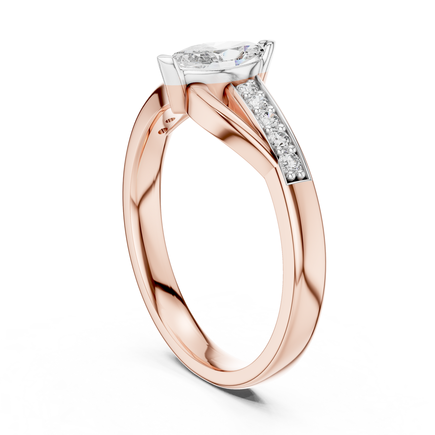 Leaf Curve Diamond Ring - SB-6-3
