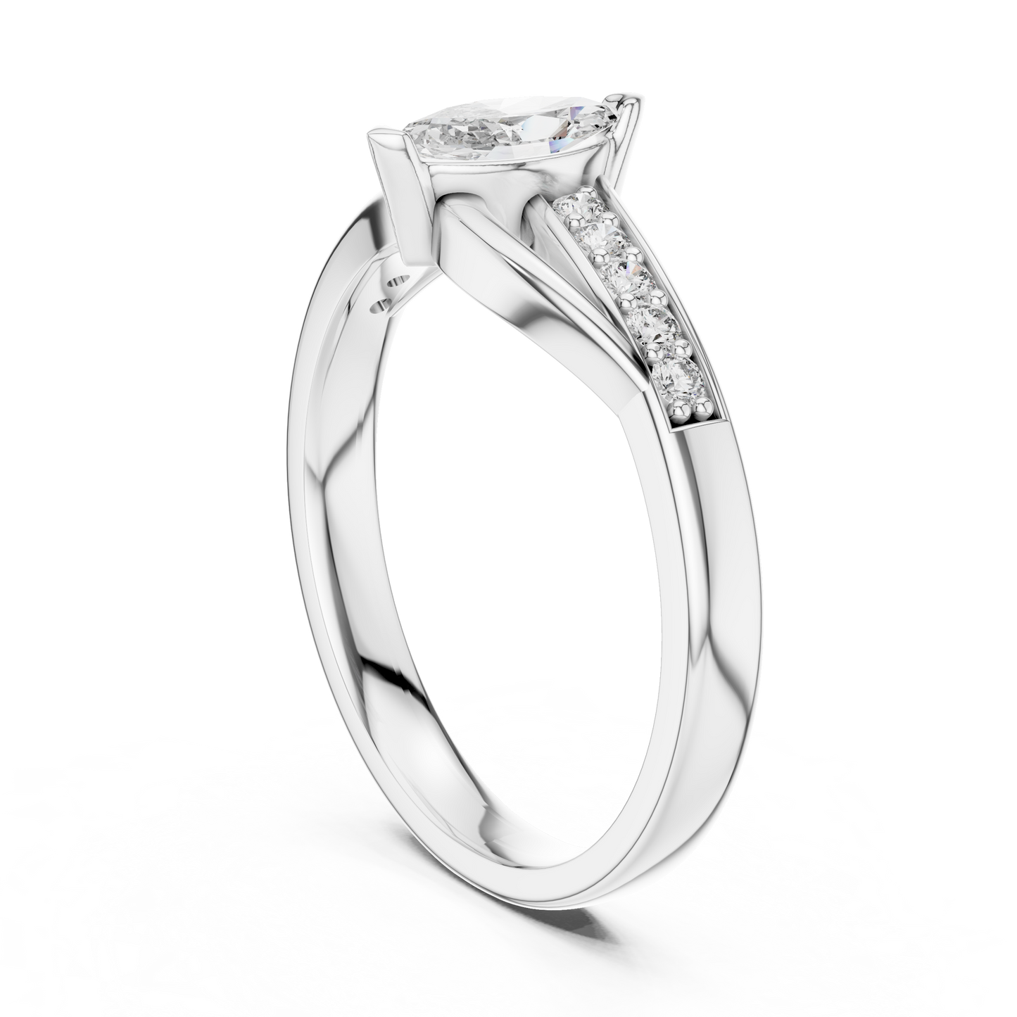 Leaf Curve Diamond Ring - SB-6-3
