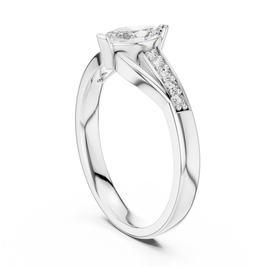 Leaf Curve Diamond Ring - SB-6-3