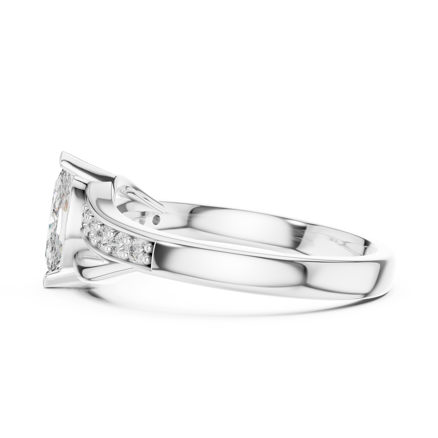 Leaf Curve Diamond Ring - SB-6-3
