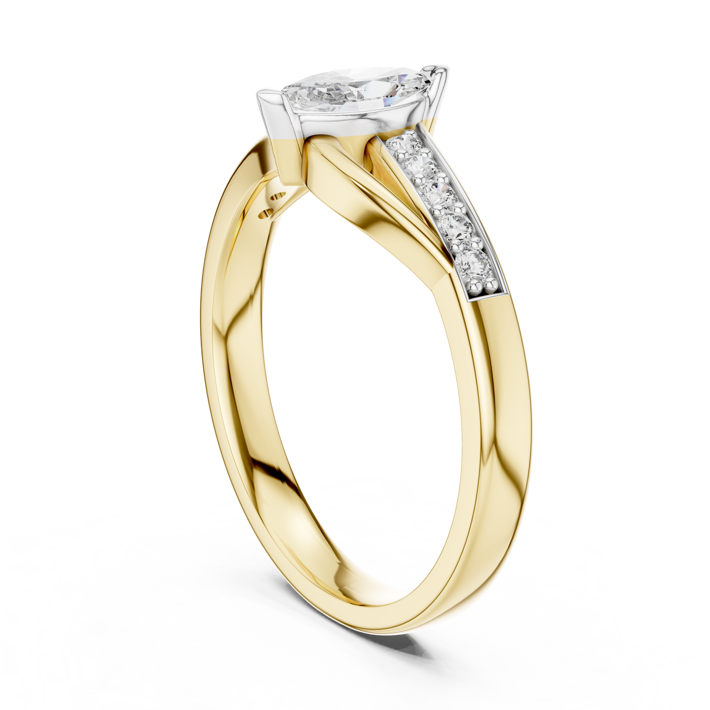 Leaf Curve Diamond Ring - SB-6-3