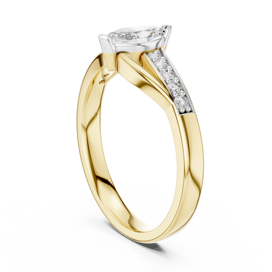 Leaf Curve Diamond Ring - SB-6-3