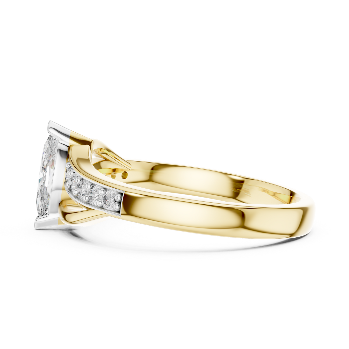 Leaf Curve Diamond Ring - SB-6-3