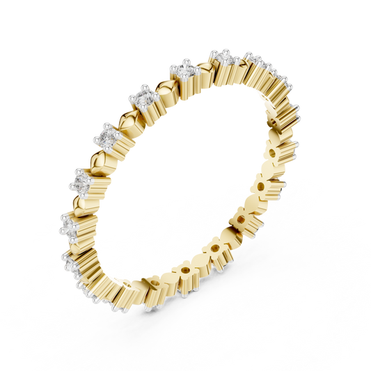 Full Round Dot Divided Diamond Ring - SB-6-15