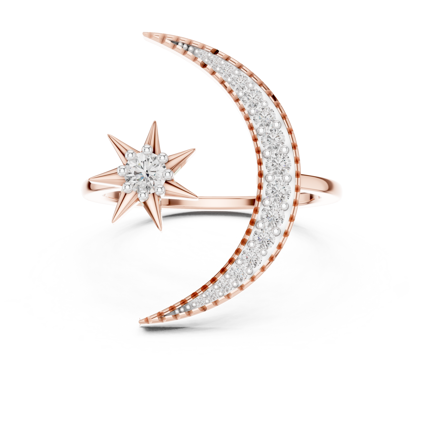Moon And Star Diamond Ring - SB-6-16