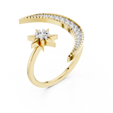Moon And Star Diamond Ring - SB-6-16