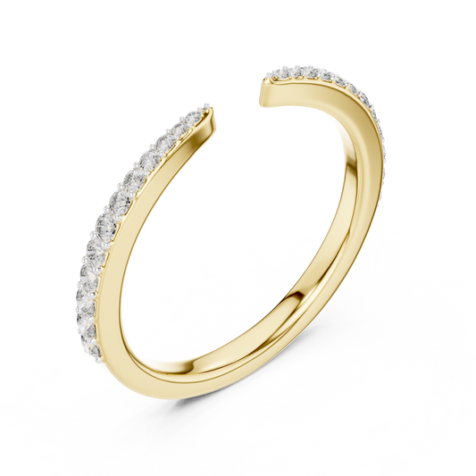 Half Cut Kada Shape Diamond Ring - SB-6-19