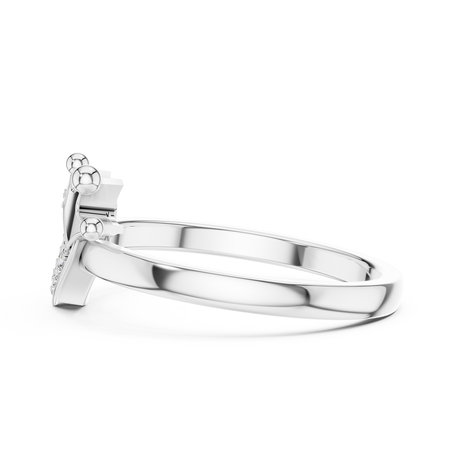 Heart And Crown Diamond Ring - SB-6-25
