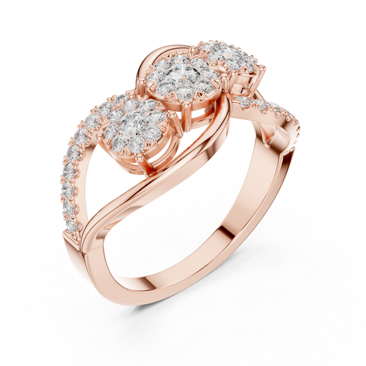 Curvy Design Marriage Diamond Ring SB-9-68