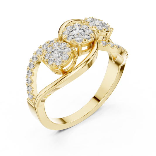 Curvy Design Marriage Diamond Ring SB-9-68