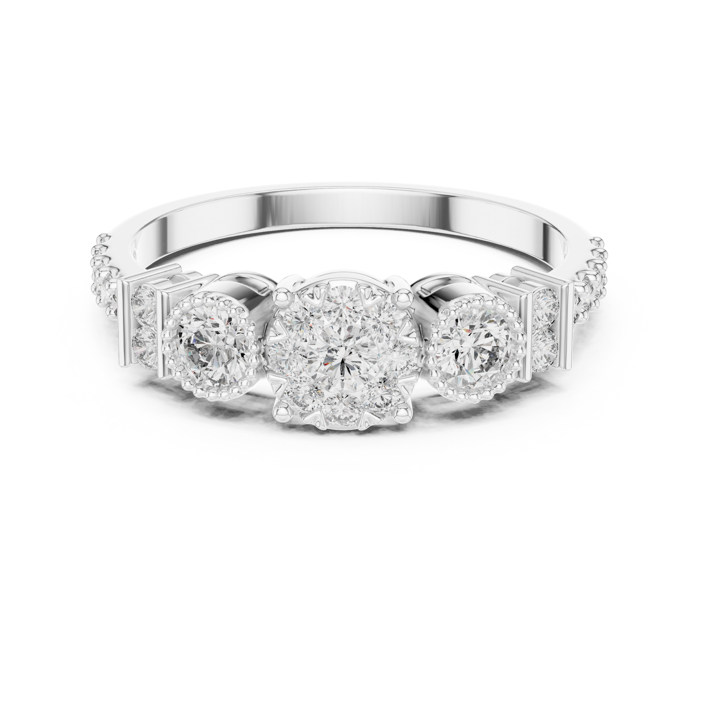Royal Style Multi Diamond Engagement Ring SB-9-70