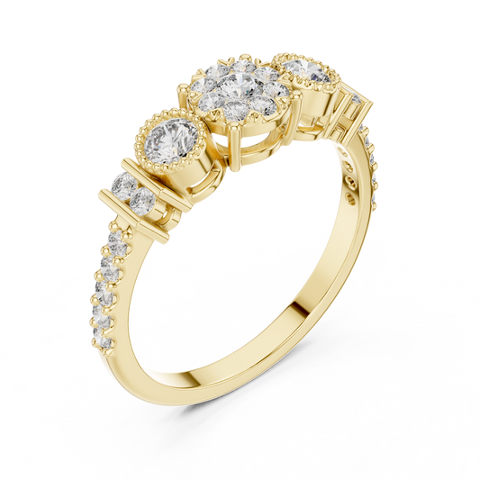 Royal Style Multi Diamond Engagement Ring SB-9-70