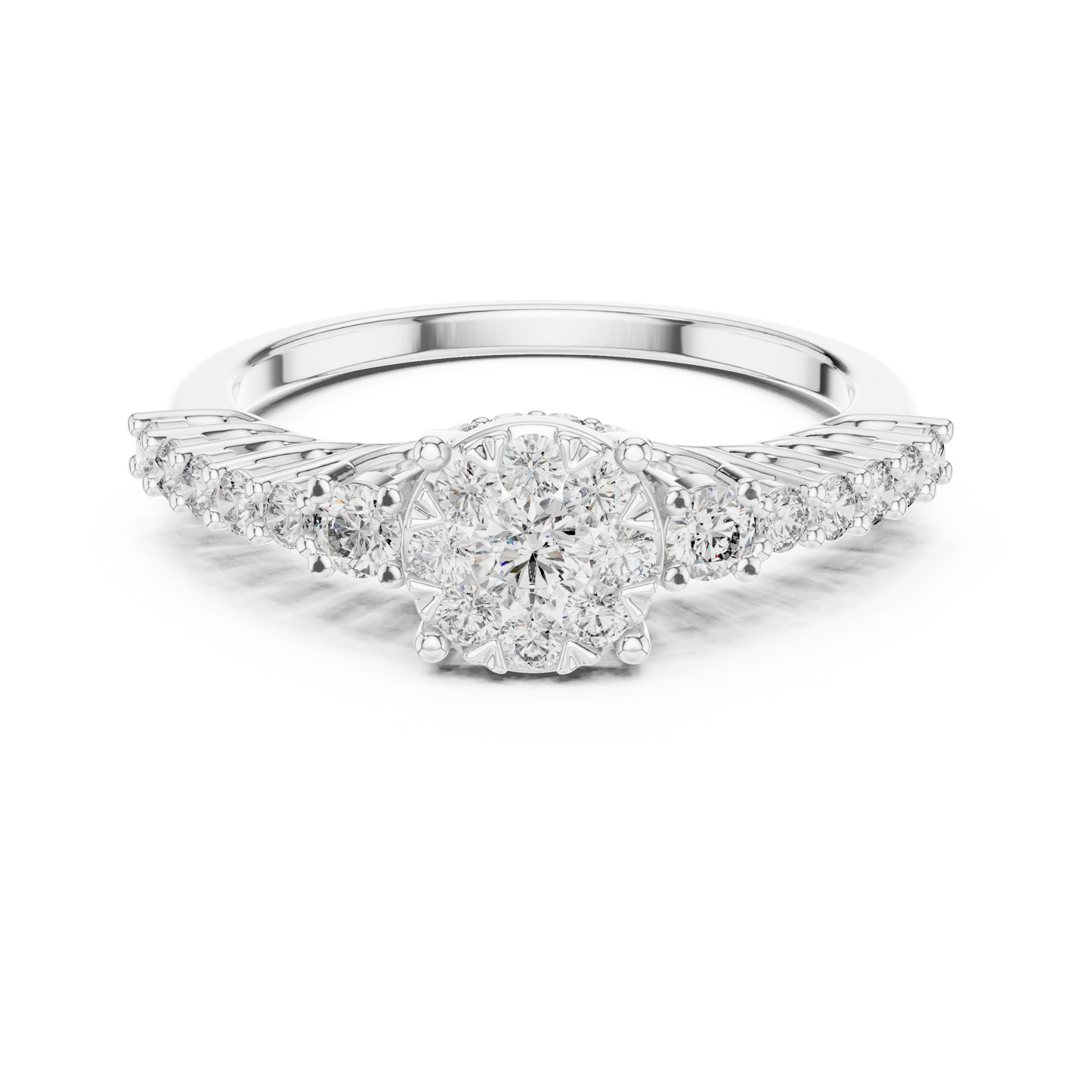 Flower Style Diamond Engagement Ring SB-9-71