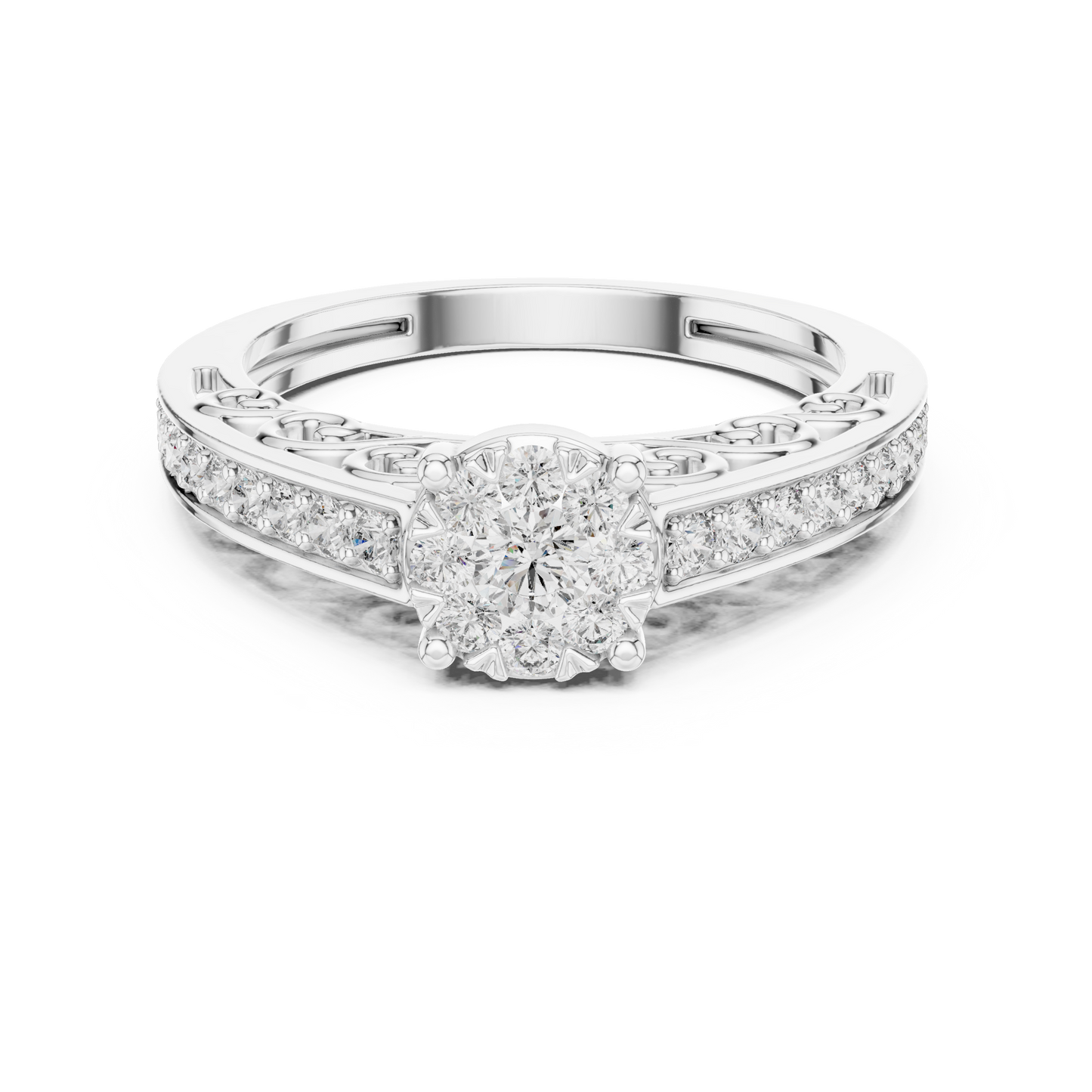 Waves Style Royal Diamond Engagement Ring SB-9-72
