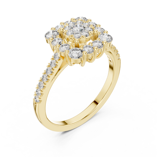 Square Framed Diamonds with Diamond Core Engagement Ring SB-9-76