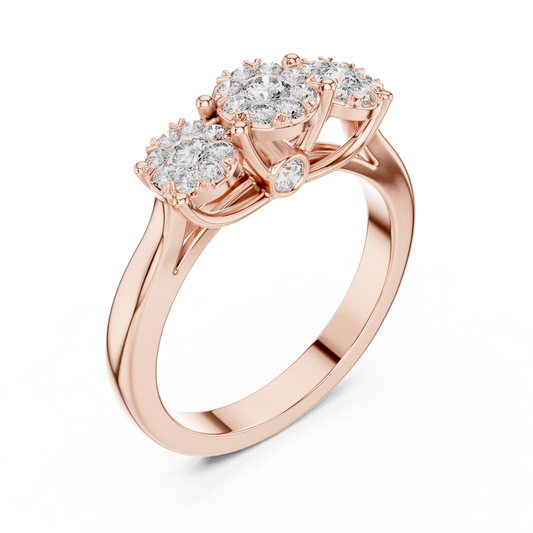 Triple Diamond Engagement Ring SB-9-79