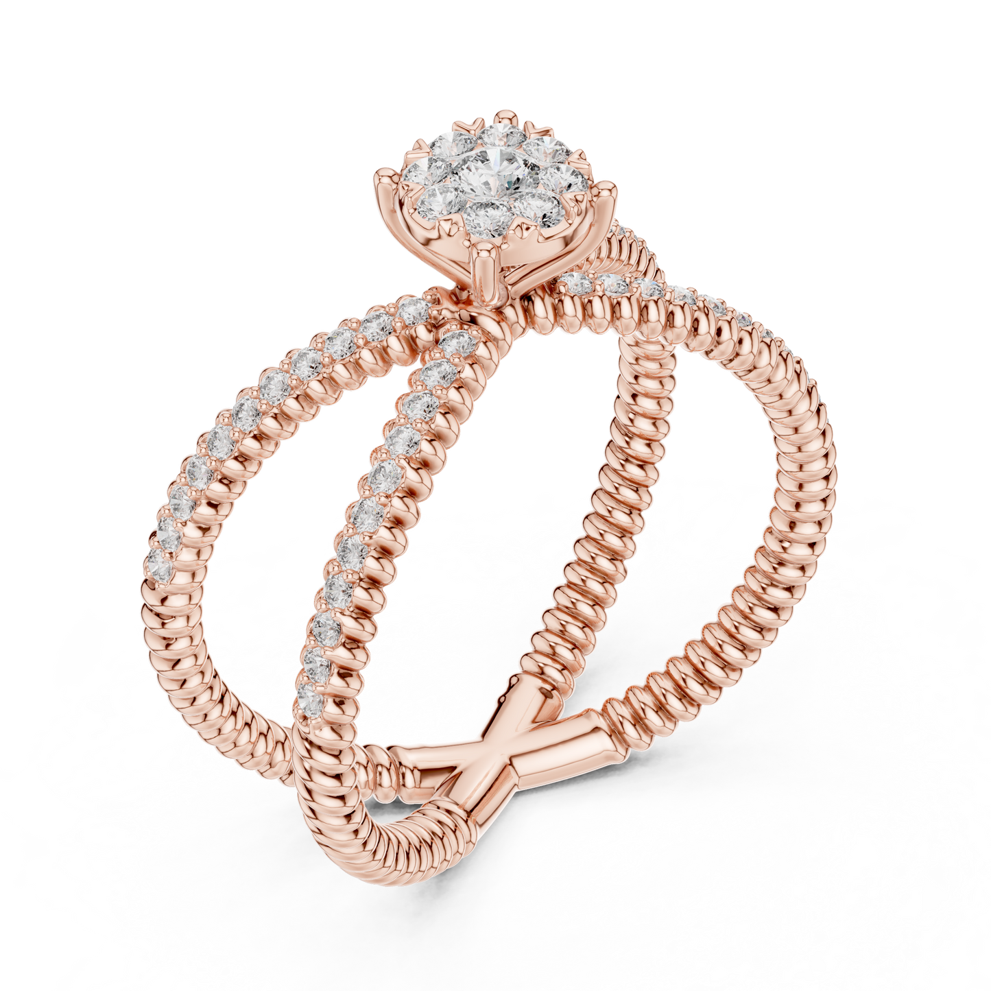 X Shape Diamond Ring SB-9-84
