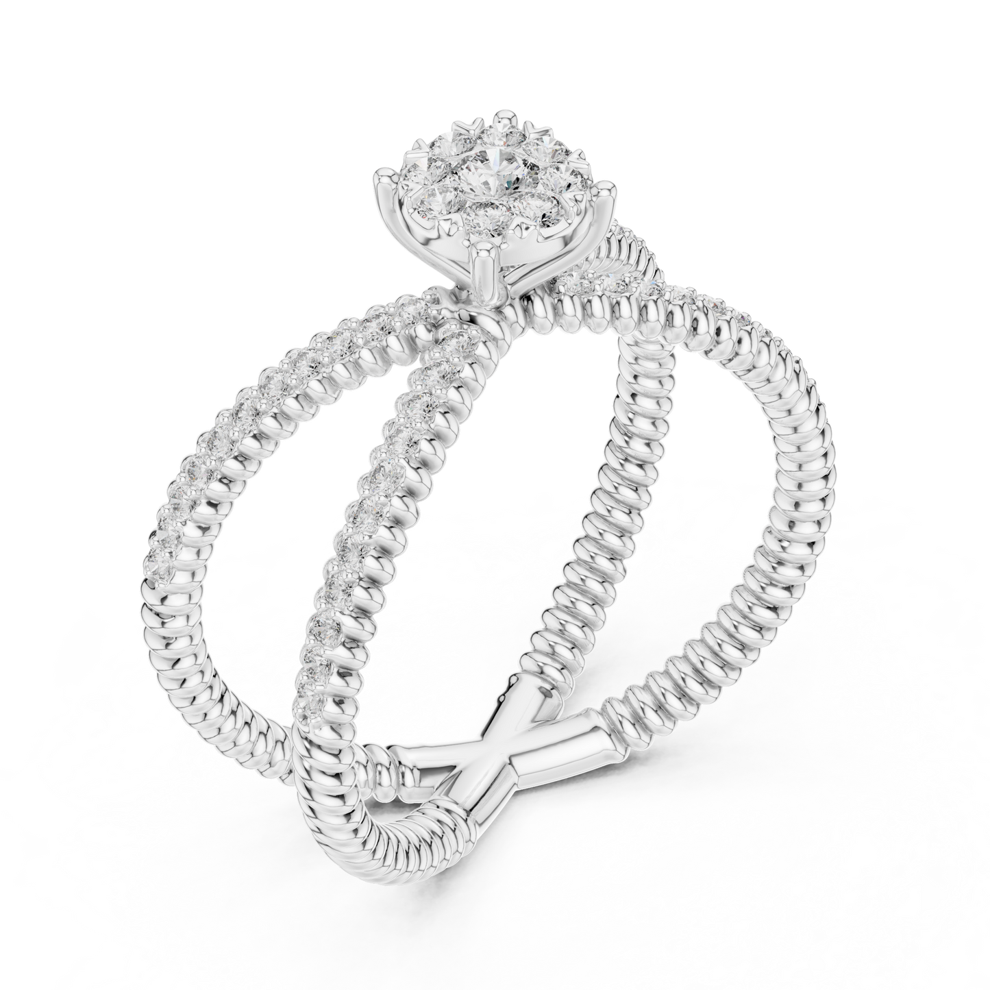 X Shape Diamond Ring SB-9-84
