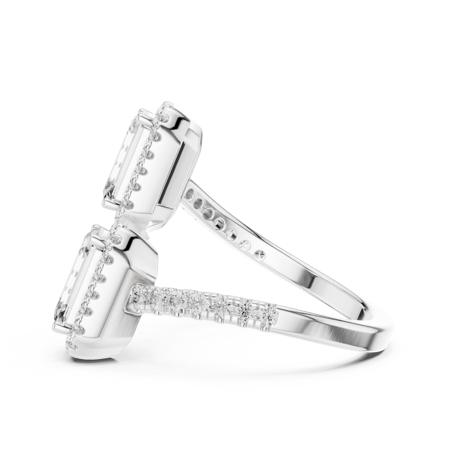 Dual Square Diamond Clip Ring - SB-9-3