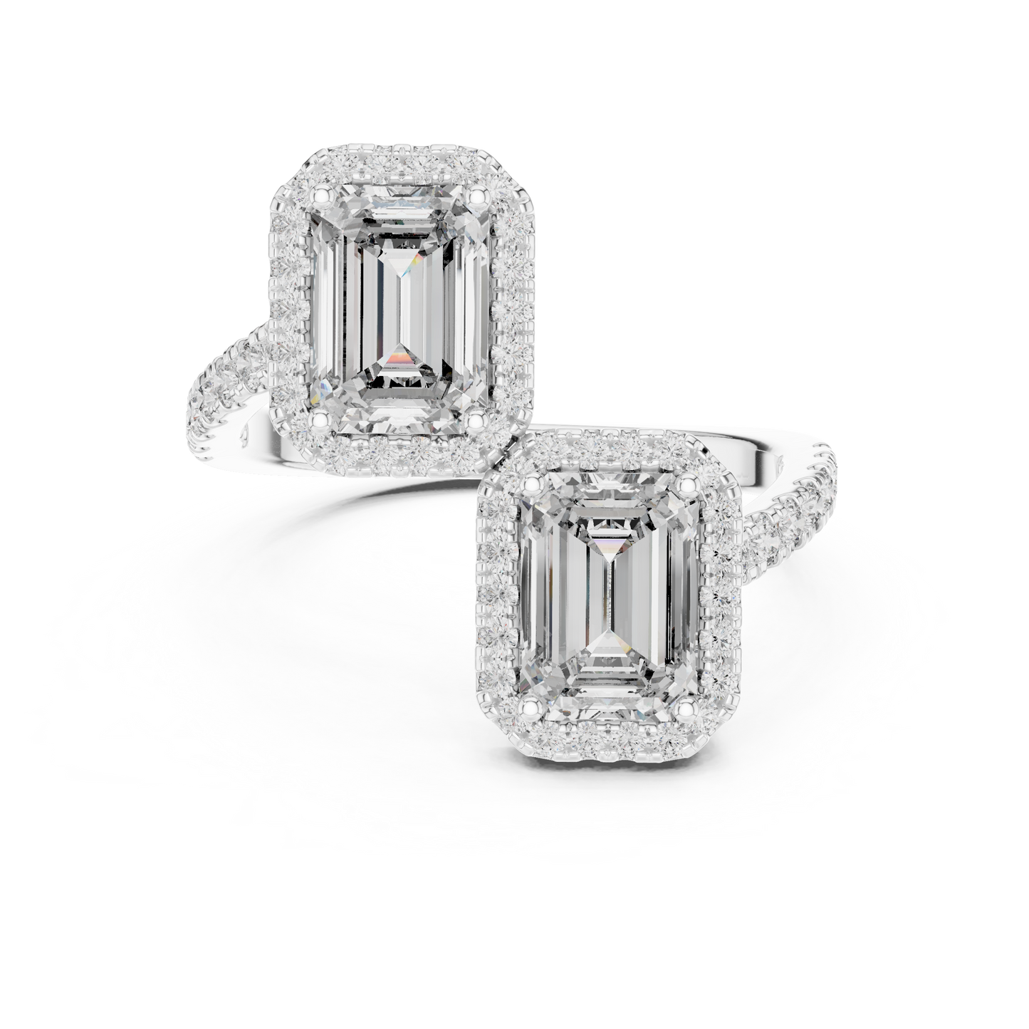 Dual Square Diamond Clip Ring - SB-9-3