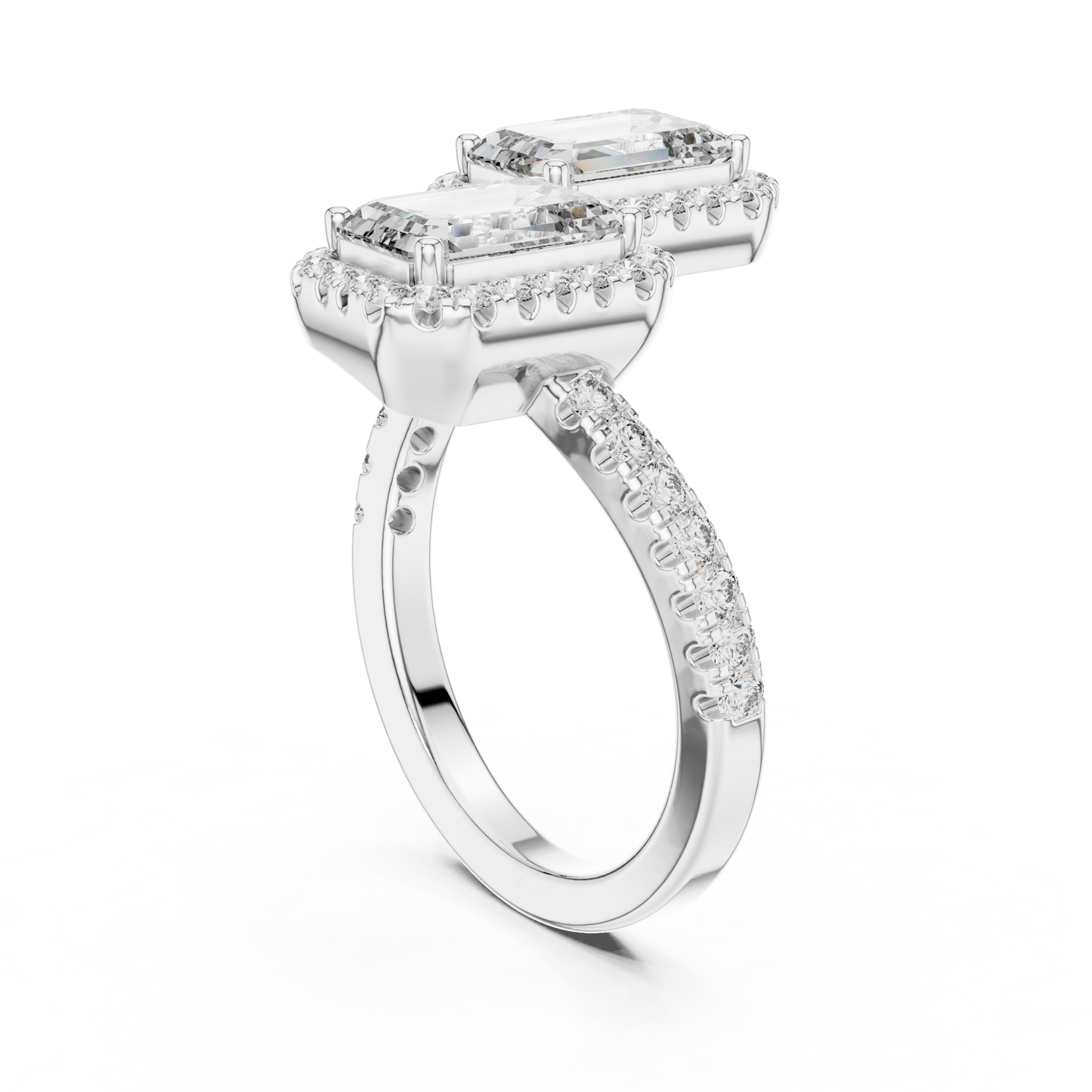 Dual Square Diamond Clip Ring - SB-9-3