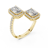 Dual Square Diamond Clip Ring - SB-9-3