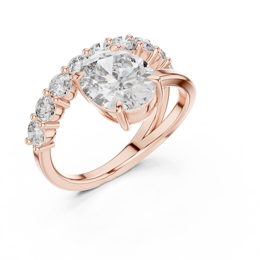 Flower Design Diamond Ring - SB-9-10