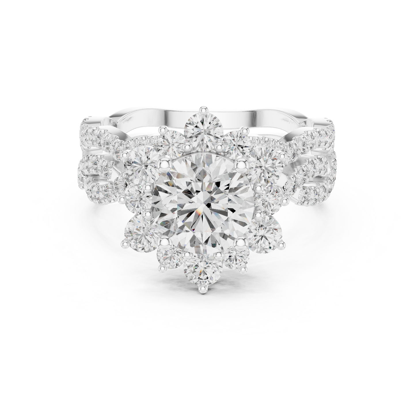 Flower Shape Diamond Ring - SB-9-13
