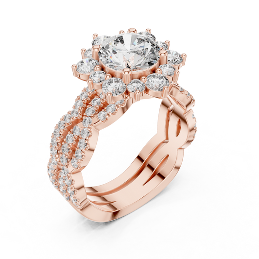Flower Shape Diamond Ring - SB-9-13