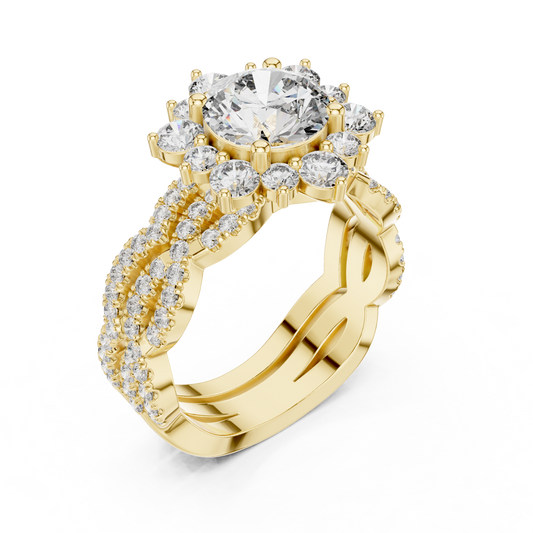 Flower Shape Diamond Ring - SB-9-13