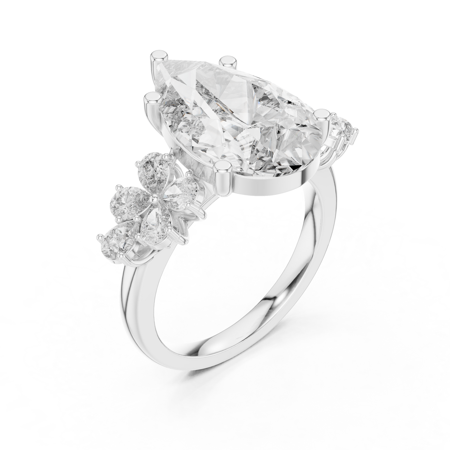 Large Leaf Marquise Diamond Ring - SB-9-19