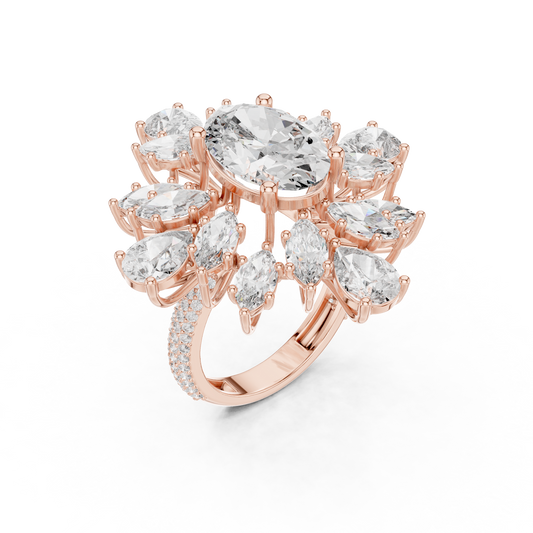 Royal Multi Leaf Shape Diamond Ring - SB-9-25