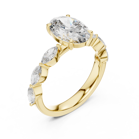 Oval Diamond Ring - SB-9-26