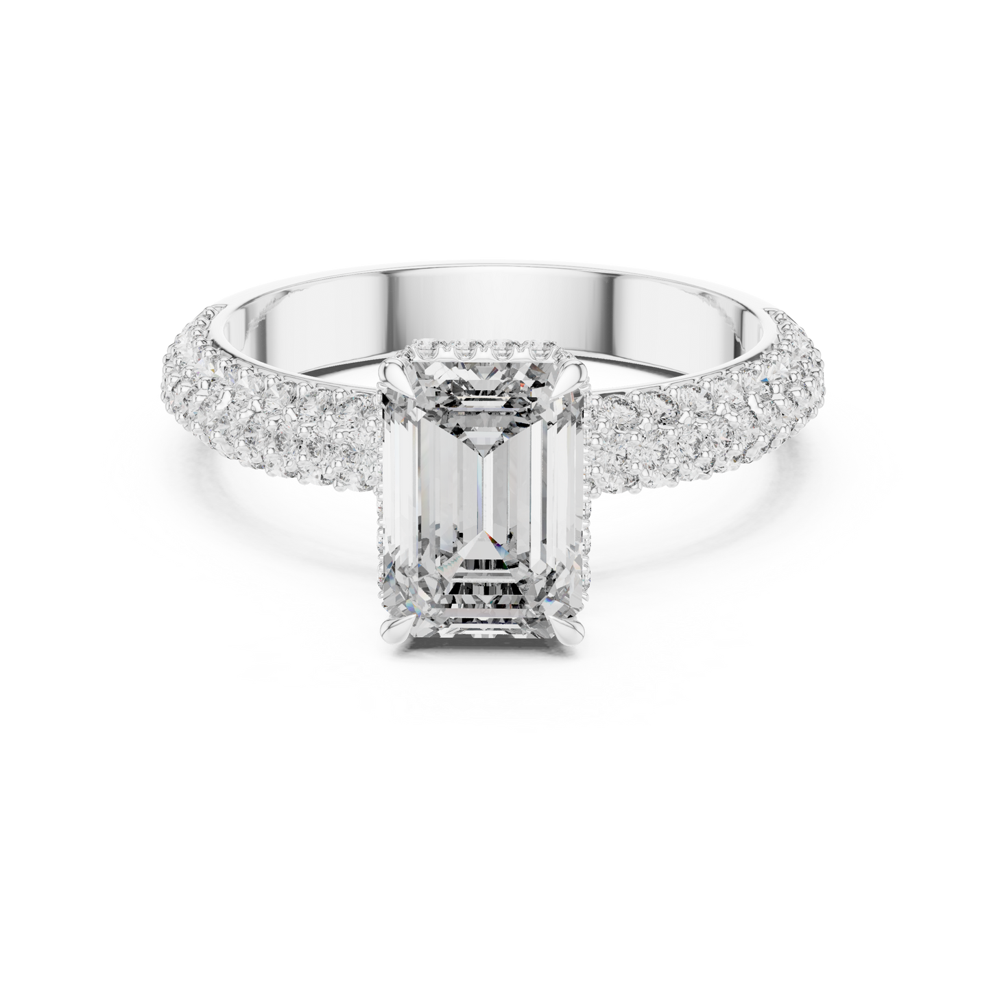 Square Half Border Diamond Ring - SB-9-30