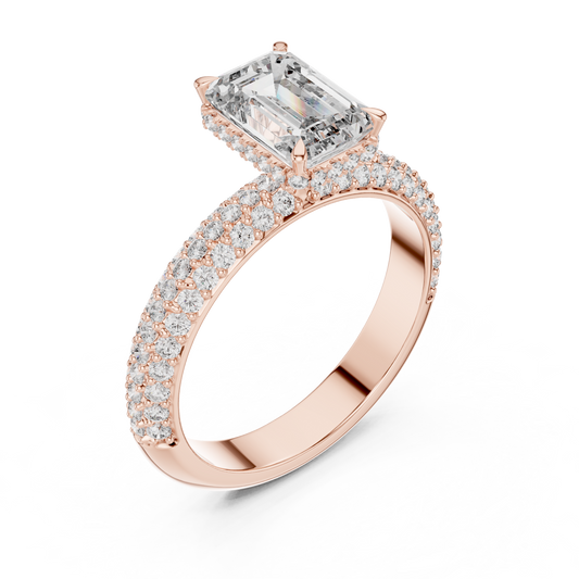 Square Half Border Diamond Ring - SB-9-30