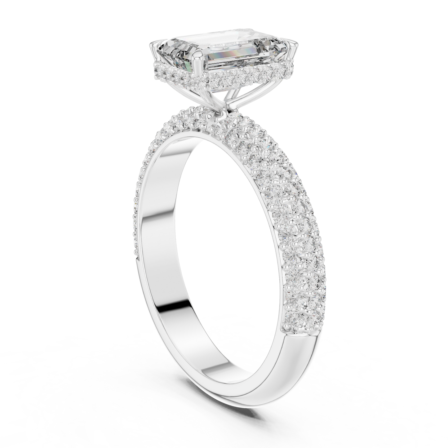 Square Half Border Diamond Ring - SB-9-30