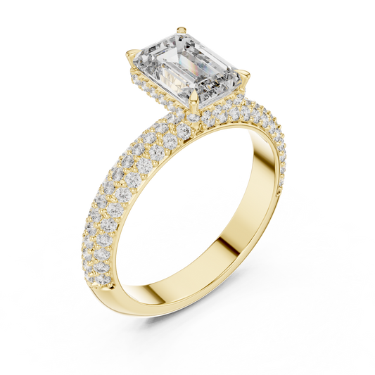 Square Half Border Diamond Ring - SB-9-30