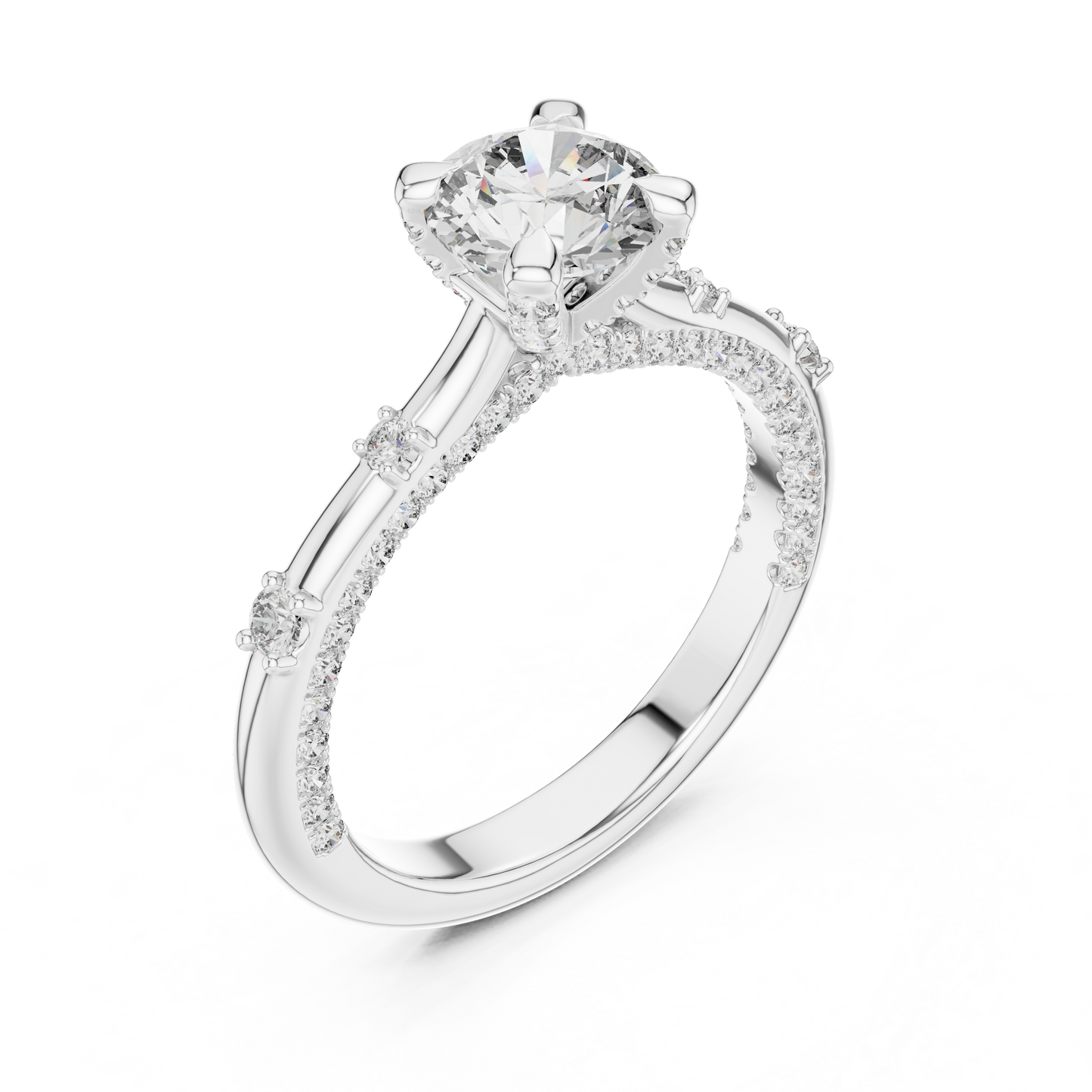 Engagement Multi Diamond Ring - SB-9-37