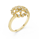 Round Leaves Design Diamond Ring - SB-9-40
