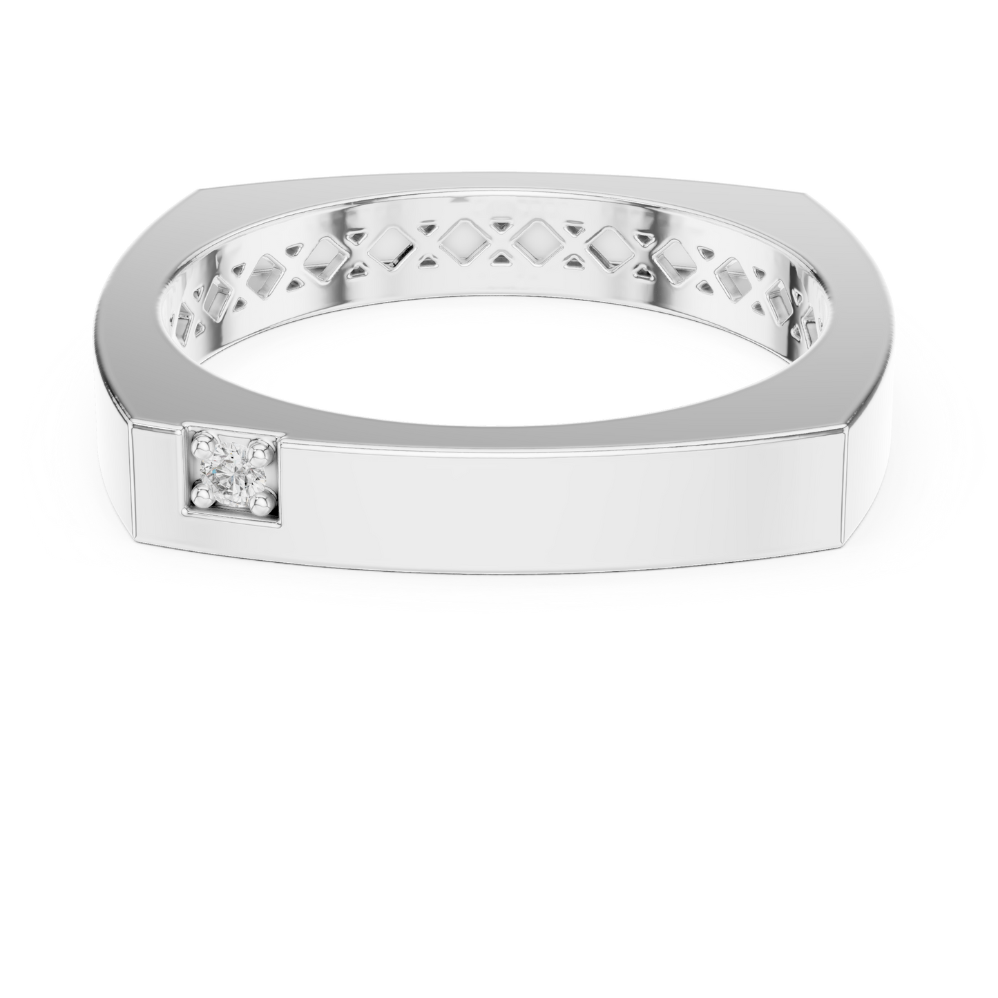 Square Shape Corner Diamond Ring - SB-9-41