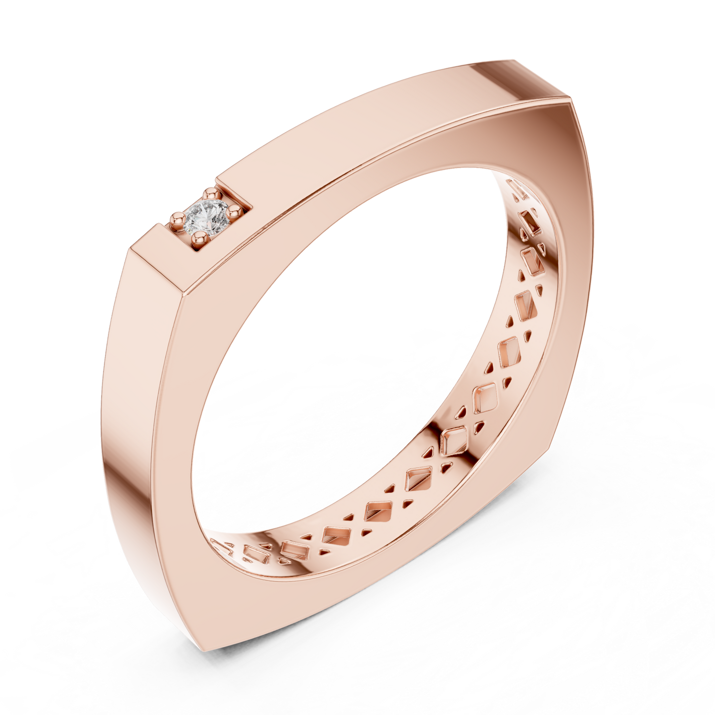 Square Shape Corner Diamond Ring - SB-9-41