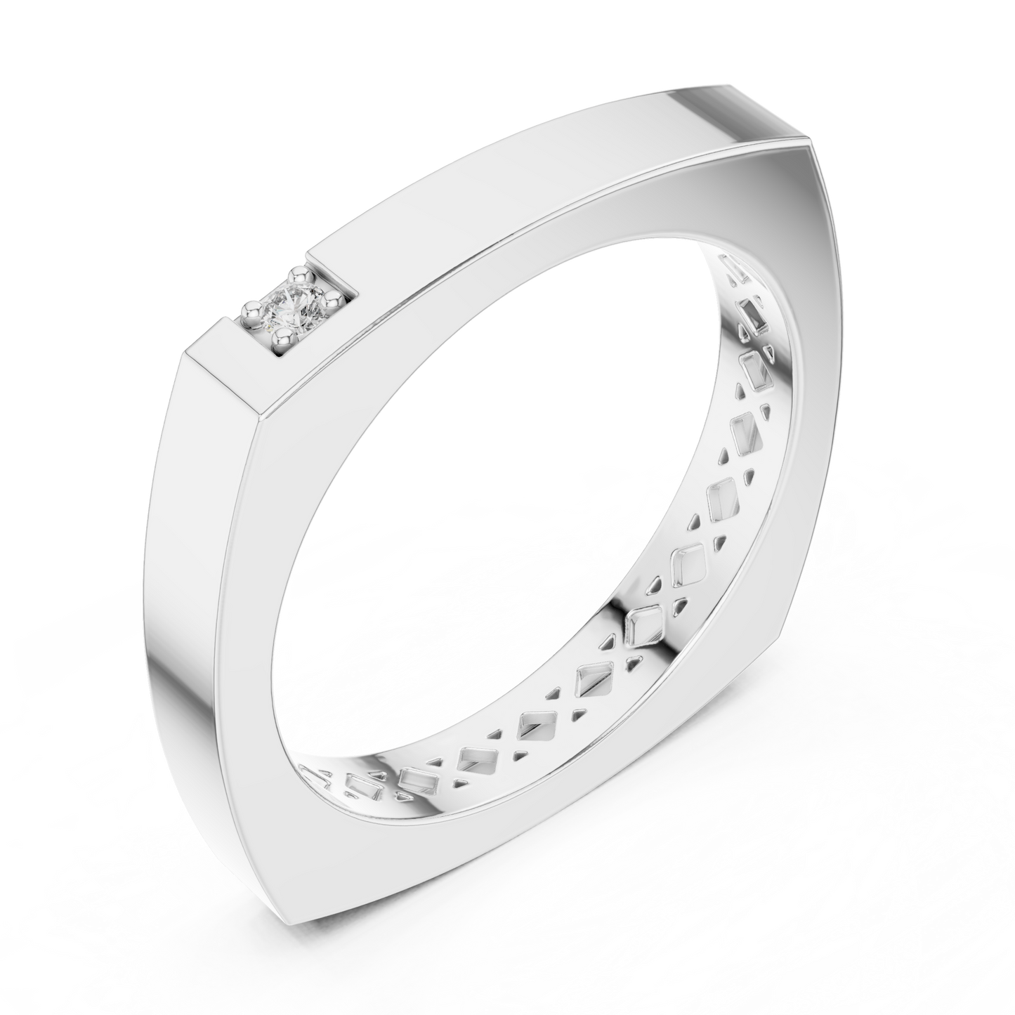 Square Shape Corner Diamond Ring - SB-9-41