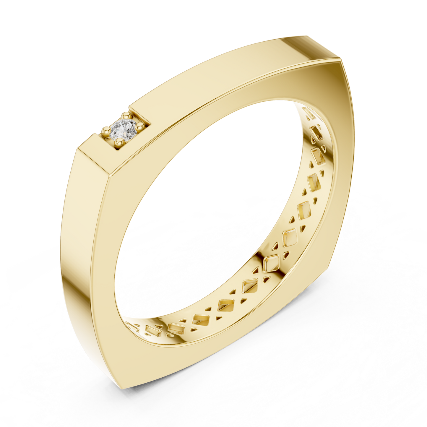 Square Shape Corner Diamond Ring - SB-9-41