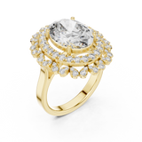 Large Oval Diamond with Dual Border Diamond Ring - SB-9-43