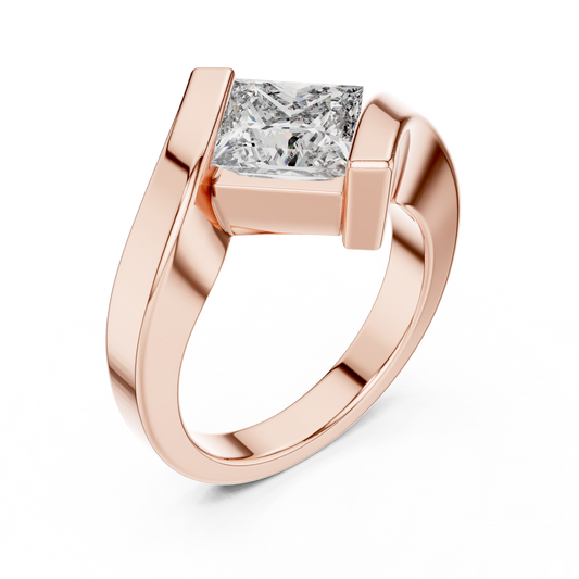 Tilted Square Aesthetic Diamond Ring - SB-9-46