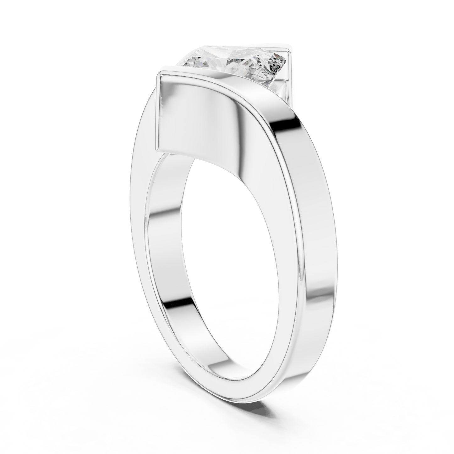 Tilted Square Aesthetic Diamond Ring - SB-9-46