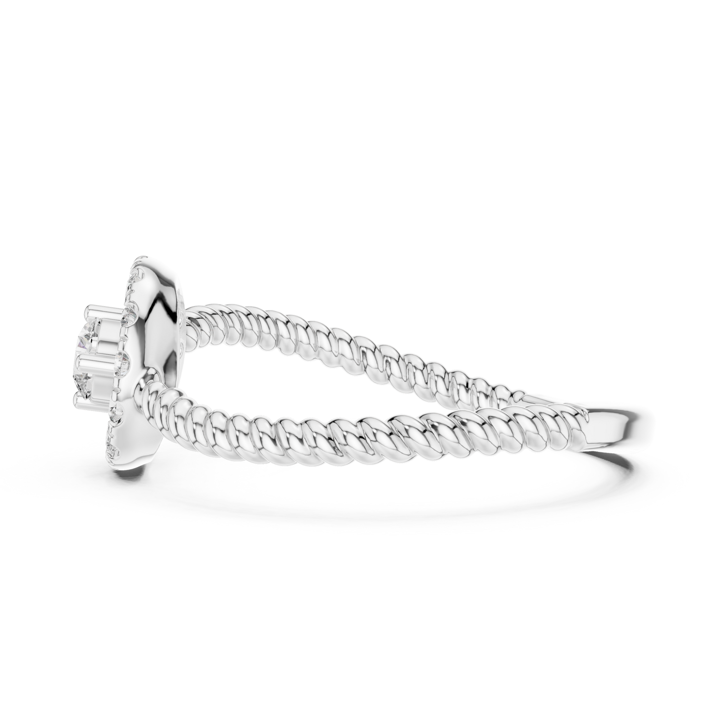 Curved Shape Aesthetic Diamond Ring - SB-9-51
