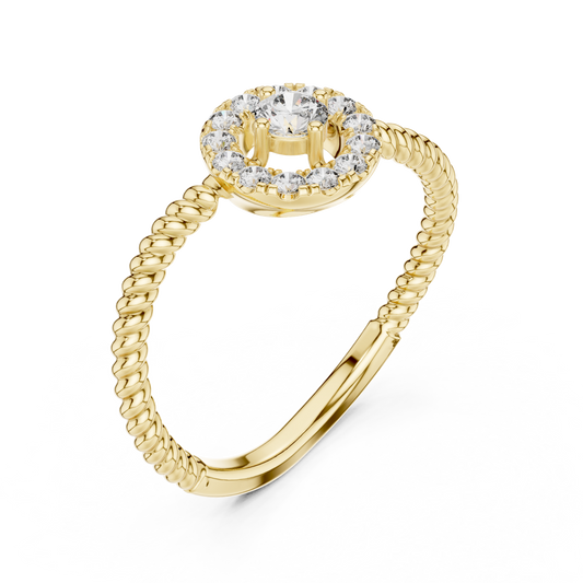 Curved Shape Aesthetic Diamond Ring - SB-9-51