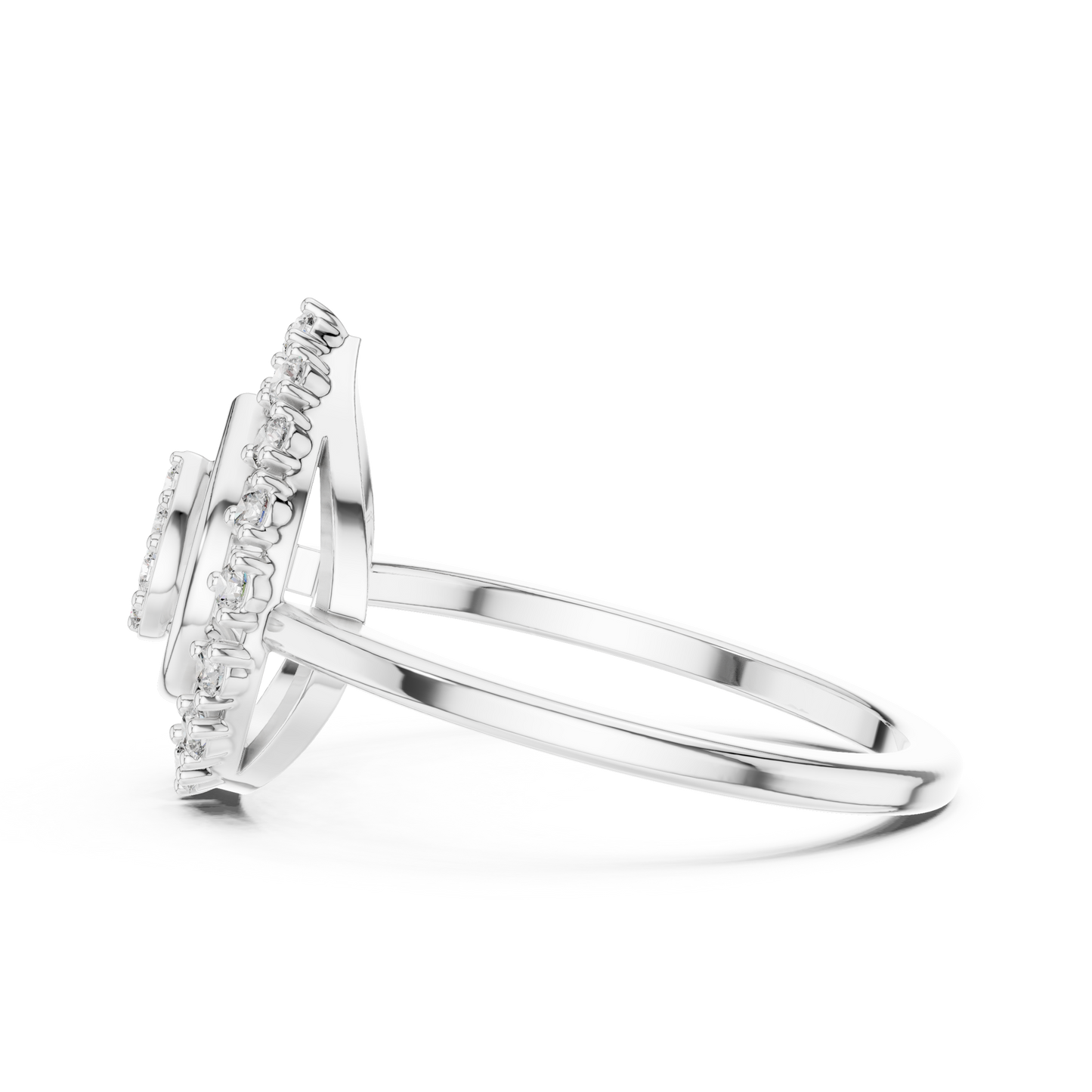 Peacock Feather Shaped Diamond Ring - SB-9-55