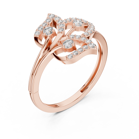 3 Leaf Lotus Diamond Ring SB-9-65